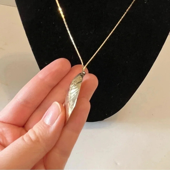 Vintage Park Lane Gold Dipped Large Sea Shell Pendant Necklace 14” Chain - Picture 3 of 8